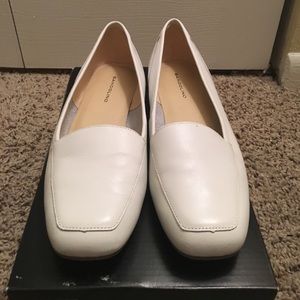 White leather Bandolino Liberty Loafers